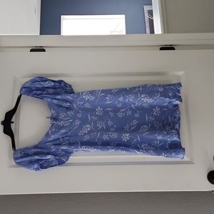 Blue dress with white flowers